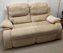 Two, two seater sofas, one is a recliner