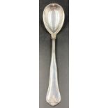 A silver serving spoon from Denmark, total approximate weight 121g