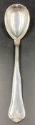 A silver serving spoon from Denmark, total approximate weight 121g