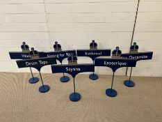 Seven Ascot Racing table name plates stands, ideally for a party, wedding or pub