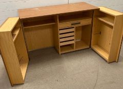 A Mid Century metamorphic desk (H75cm W110cm D51cm)