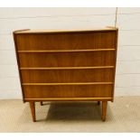 A low Mid Century four drawer unit (H65cm W60cm D34cm)