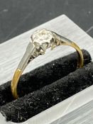 An 18ct gold and platinum set diamond ring (Approximate Total Weight 2.1g) Size N