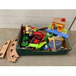 A selection of toy trains including tracks