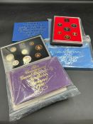 A selection of four coinage Great Britain packs 1977, 1980, 1981 and 1982 and a 1984 proof coin