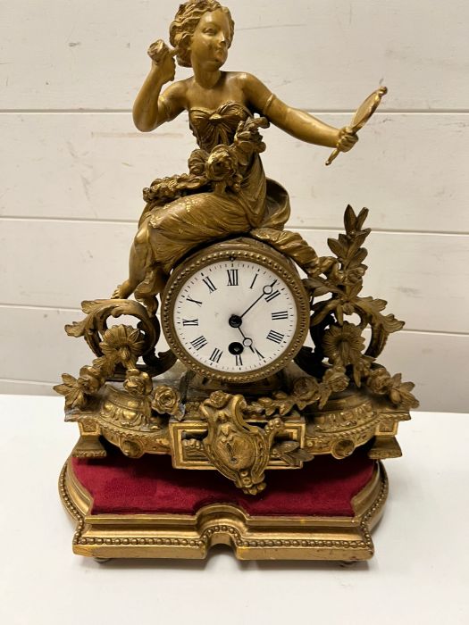 Two French gilt mantle clocks - Image 4 of 4
