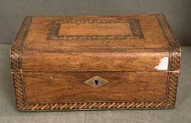 A Tunbridge ware inlaid jewellery box