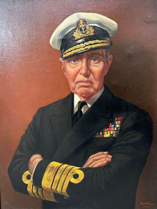 An oil painting of "The Admiral" from Carry on film, Carry on Admiral of actor A E Matthews, painted - Image 5 of 6