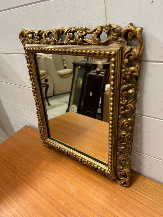 A scrolling gilt frame mirror 36cm x 41cm - Image 2 of 2