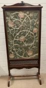 An embroidered fire screen with wooden frame (H150cm W68cm)