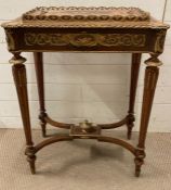 An antique bijouterie table with gilt detailing (H79cm W61cm D38cm) AF