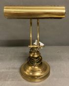 A brass bankers lamp