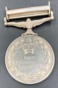 A Borneo service medal awarded to 24004501 Gunner J A Allen, Royal Artillery.