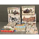 A selection of ten boxed army accessories model kits