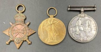 WWI Trio of medals 1914/15 Star, War and Victory Medals Private 1708 G Thain Gordon Highlanders