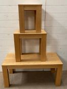 A set of three occasional tables (H47cm W100cm D50cm)