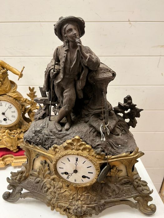 Two French gilt mantle clocks - Image 2 of 4