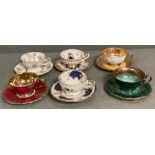 A small selection of porcelain cabinet cups and saucers.