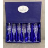 A boxed set of six Royal Doulton champagne flutes, boxed