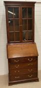 A mahogany bureau bookcase (H220cm W87cm D50cm)