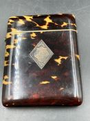 A Victorian Tortoiseshell card case (Approximate 10 cm x 8cm)