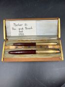 A Parker 51 Pen and Pencil set in original box