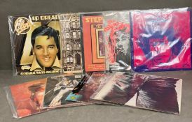 A selection of nine 1970's LPs to include Led Zeppelin, Steppenwolf, Rolling Stones, Hendrix, Tubes,