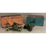 W Britain Royal Artillery 4.5" Howitzer Muzzle Loading No 1725 and 2 pounder Anti-Aircraft Gun on