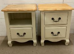 Two pine topped bedside tables