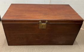 A teak ships trunk or blanket box (H60cm W126cm D60cm)