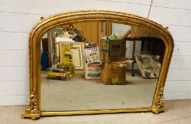 An over the mantel gilt framed mirror 120cm x 80cm