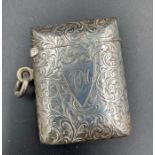 A silver vesta case by Matthew Boulton, dated 1874/75