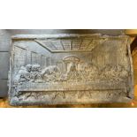 A Last Supper plaque in lead (60cm 35cm)