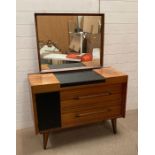 A Lebus link two drawer dressing table with mirror (H134cm W100cm D42cm)