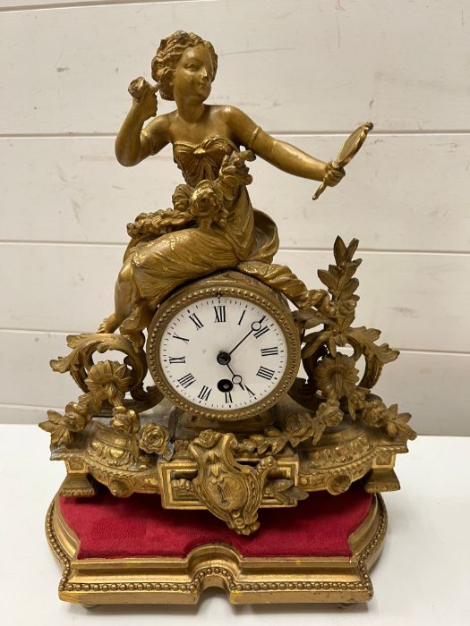Two French gilt mantle clocks - Image 3 of 4