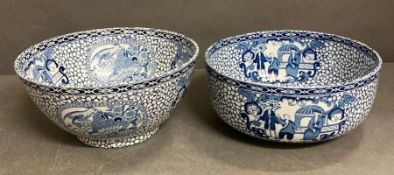 A pair of William Adams Chinese pattern bowls