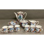 A hand painted Chinese coffee set