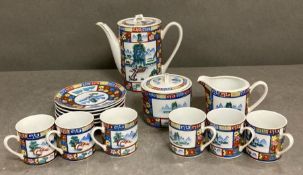 A hand painted Chinese coffee set