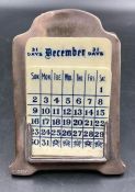 A Hallmarked silver perpetual calendar by James Deakin & Sons Sheffield 1917