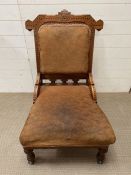 Arts and Crafts ebony inlaid walnut Easy chair