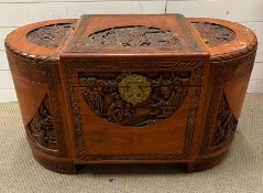 A carved camphor oriental chest (top AF)