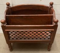 A large mahogany magazine rack (H54cm W55cm D32cm)