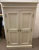 White painted pine bedroom cupboard (H140cm W87cm D50cm)