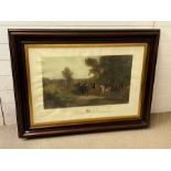 The Royal Cortege in Windsor Park print, framed and glazed (114cm x 87cm)