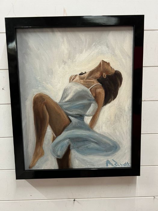 A contemporary picture of a dancer signed lower right (56cm x 46cm) - Image 2 of 4