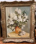 An oil on canvas by Besperato 1950's still life flowers in vase (51cm x 67cm)