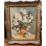 An oil on canvas by Besperato 1950's still life flowers in vase (51cm x 67cm)