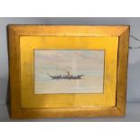 Frederick Thomas Daws (1878-c.1956) British, 'Steam boat', signed, oil on board, framed, (23cm x