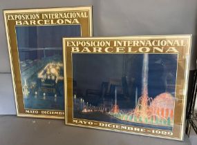 Two framed posters from Exposicion Internacional Barcelona 1929