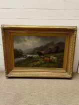 A highland scene by Douglas Campbell (80cm x 104cm)